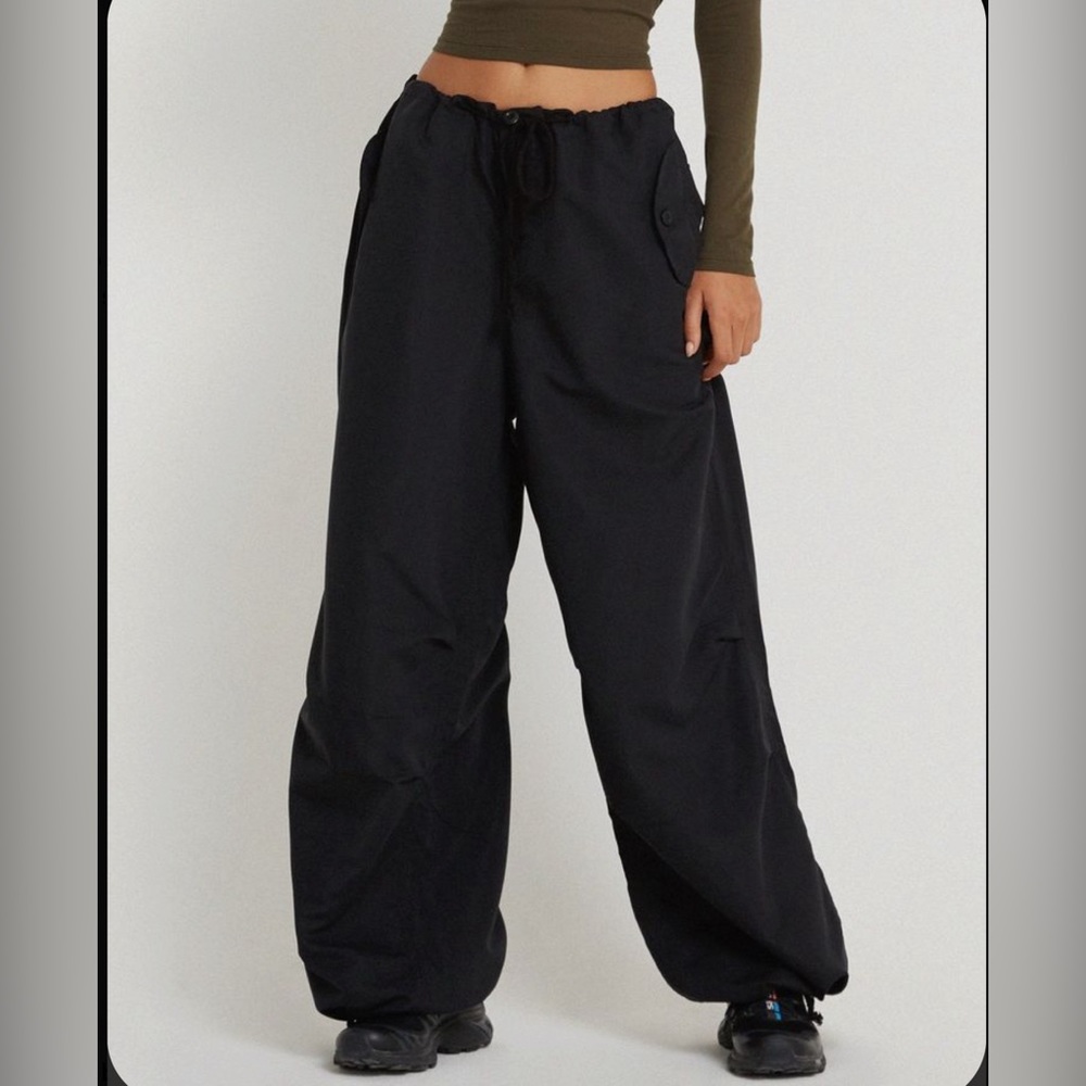 Motel Rocks chute trouser in microfiber black